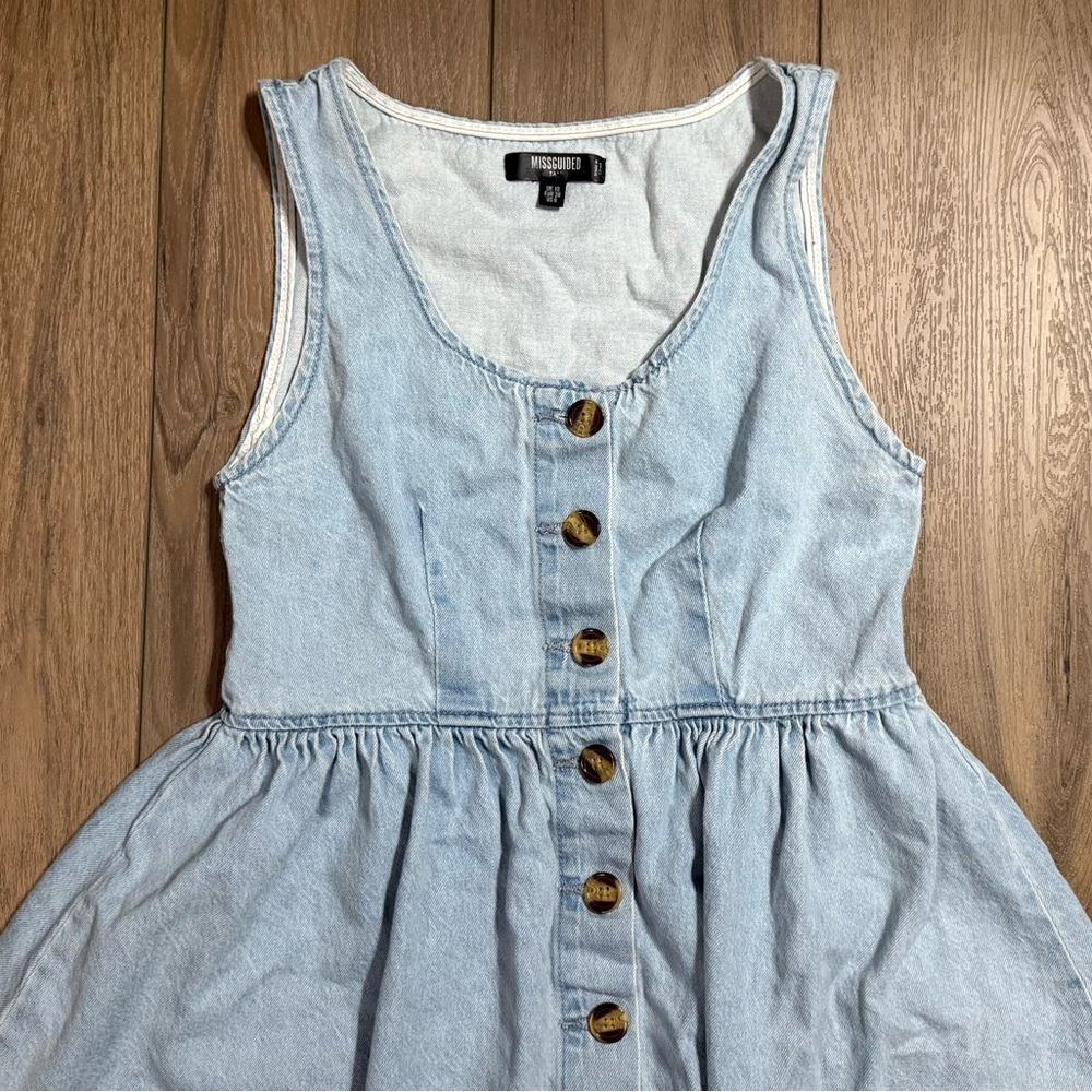 Missguided + Light Blue Button-Down Jean dress - image 2